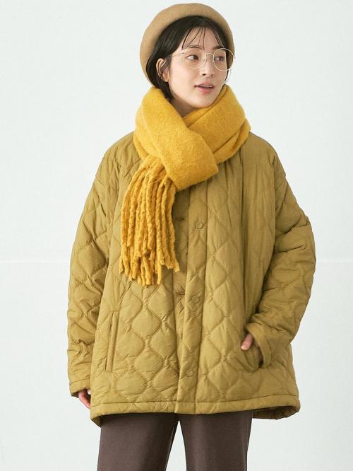 ノーカラージャケット　ウエーブキルト