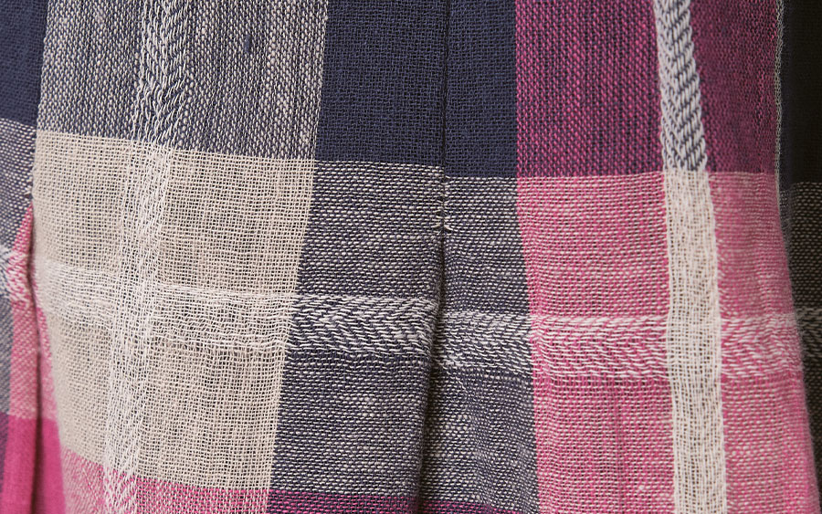 D3250 ガウチョパンツ　コットンリネンチェックの商品画像