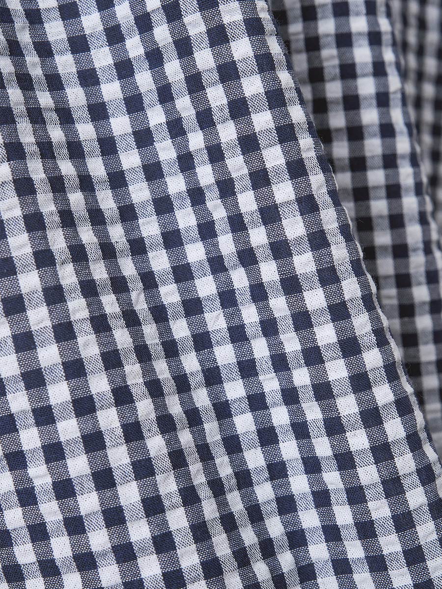 d3252フレアパンツ　コットン混リップルギンガムチェックの商品画像