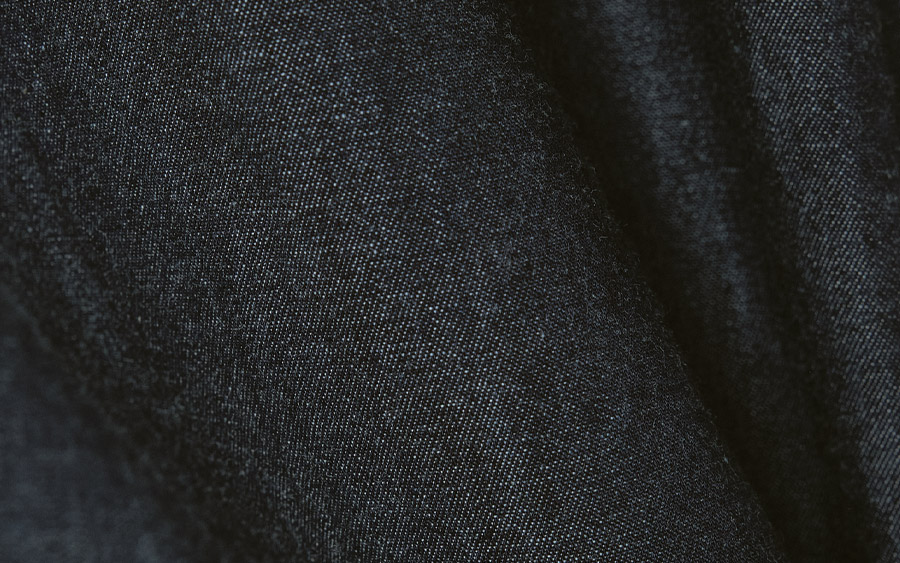 D9754前フリルスタンドカラーブラウス　4.5オンスデニムの商品画像