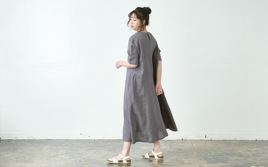 D9790Aラインワンピース　リネンコットン　の商品画像
