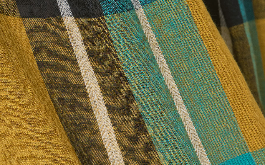 D9816プルオーバーブラウス　コットンリネンチェックの商品画像