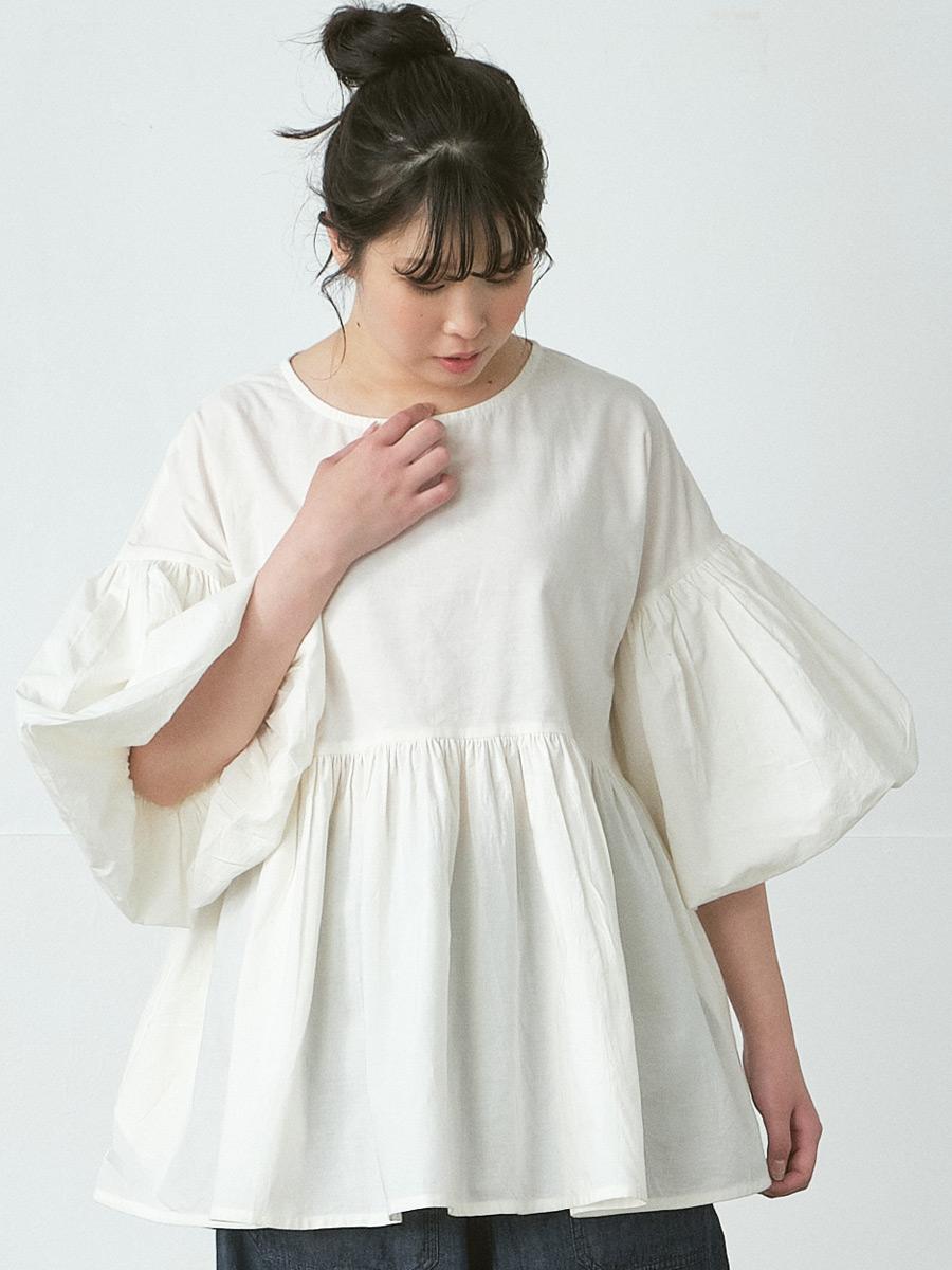 ボリューム袖フレアブラウス