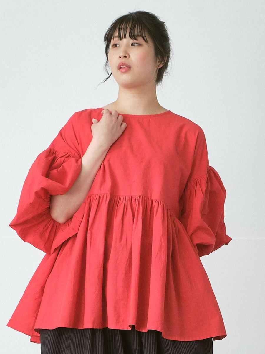 ボリューム袖フレアブラウス