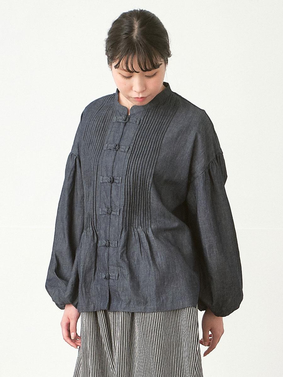 チャイナボタンブラウス