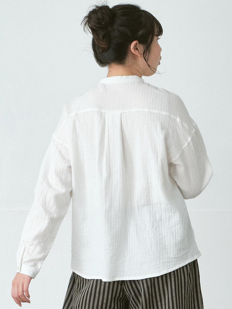 フリンジフリルバンドカラーブラウス