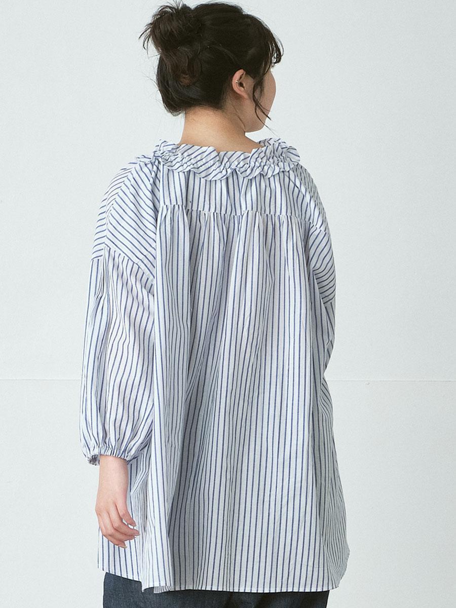 フリル襟ブラウス