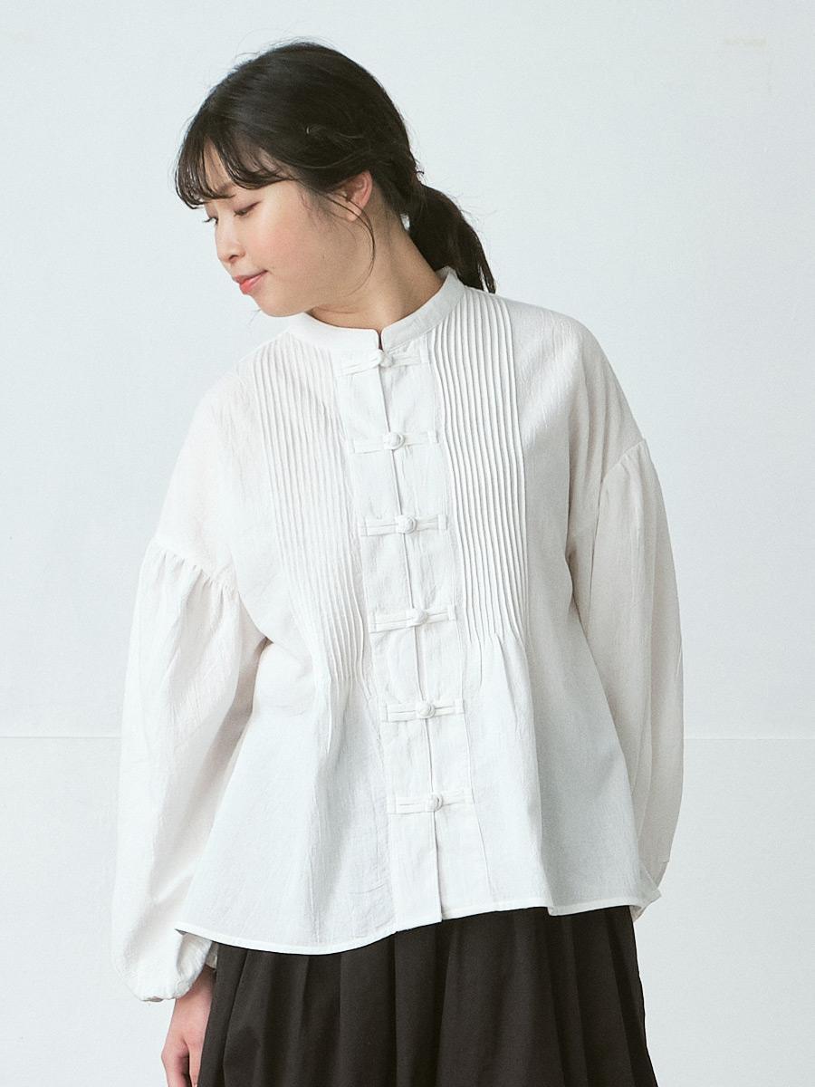 チャイナボタンブラウス