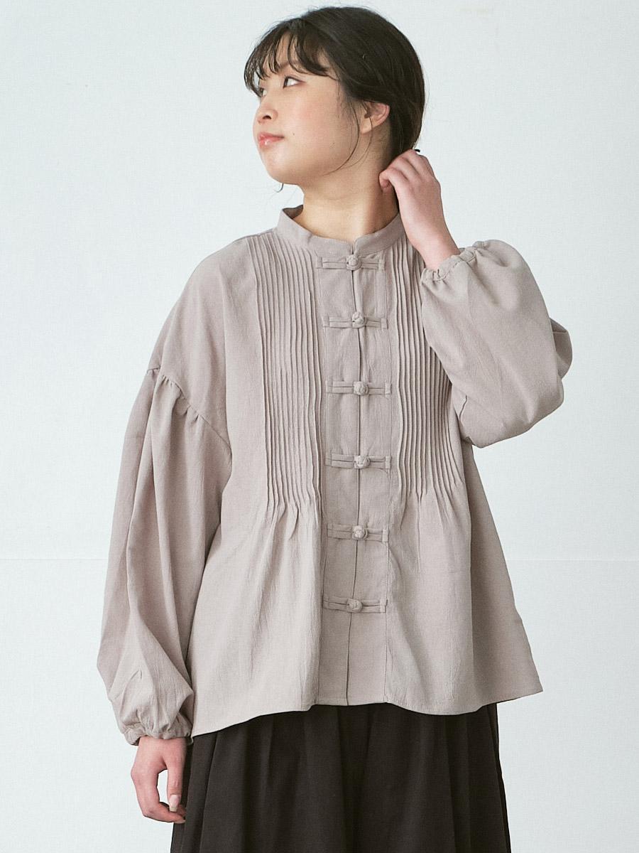 チャイナボタンブラウス