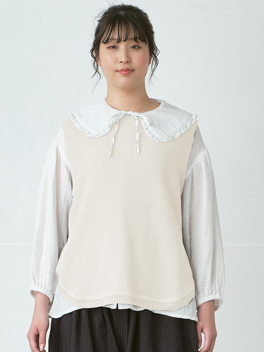 サイドボタンニットベスト