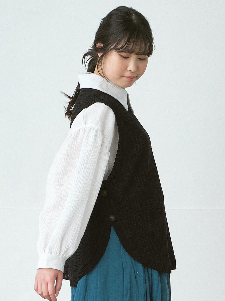 サイドボタンニットベスト