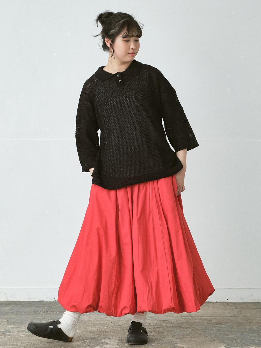 鹿の子編みニットポロ