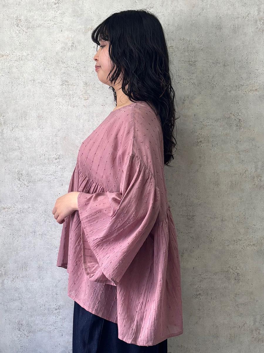 切り替えフレアブラウス