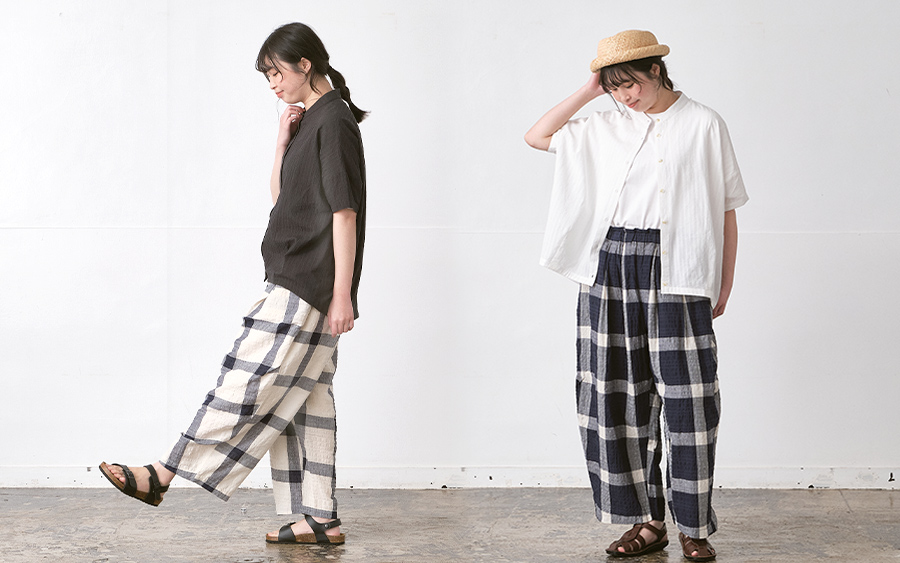 ワイドタックパンツ