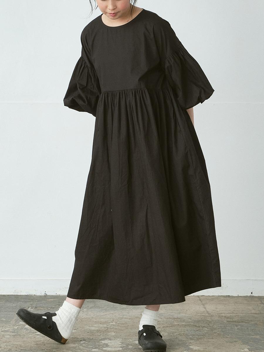 ボリューム袖フレアワンピース　40キャンブリック| palais