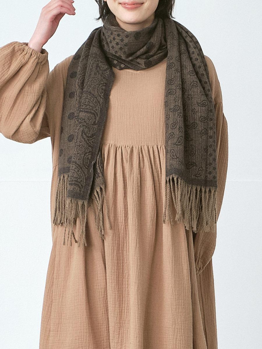 リバーシブルストール　ドット柄×ペイズリー柄