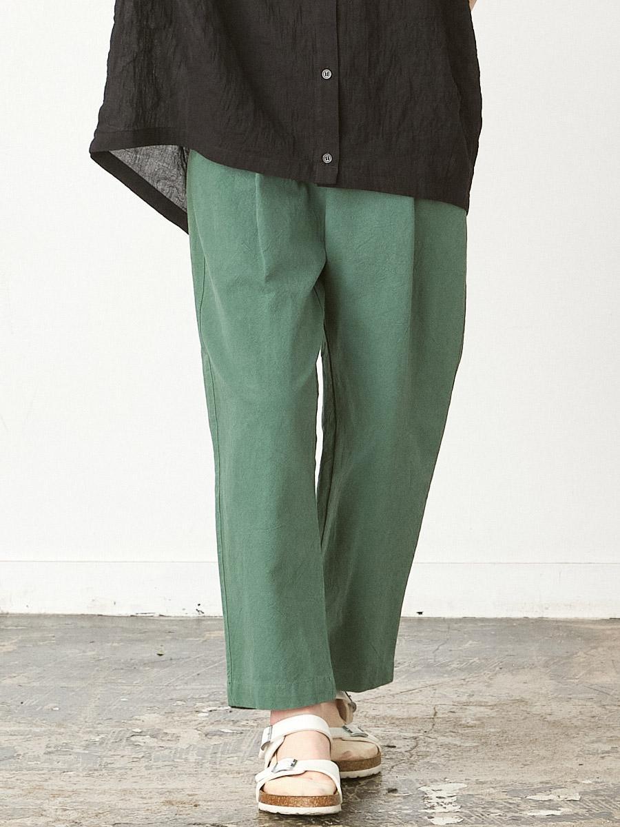 テーパードパンツ　綿ワッシャー