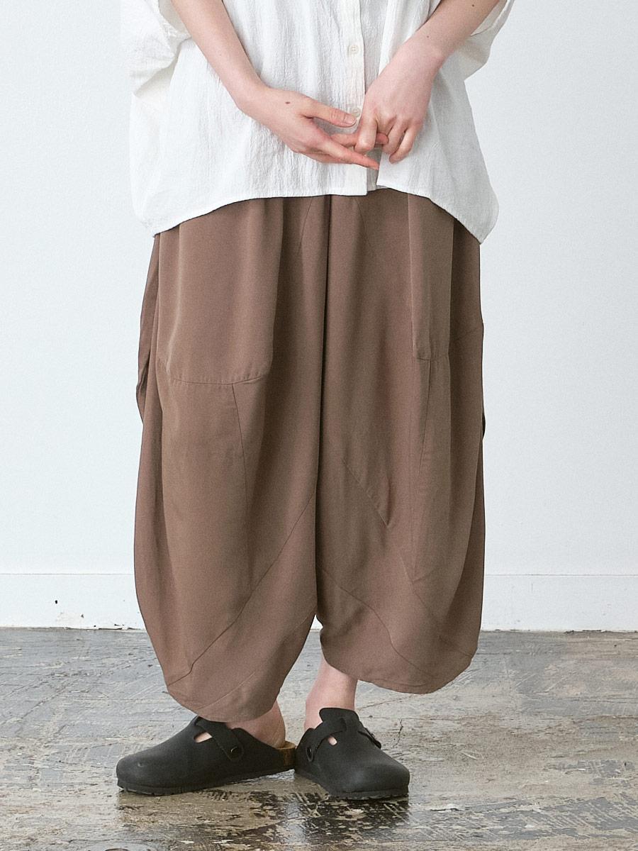 変形サルエルパンツ　レーヨンツイル