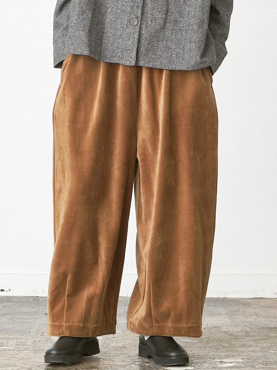 裾ダーツパンツ　コットンベロア