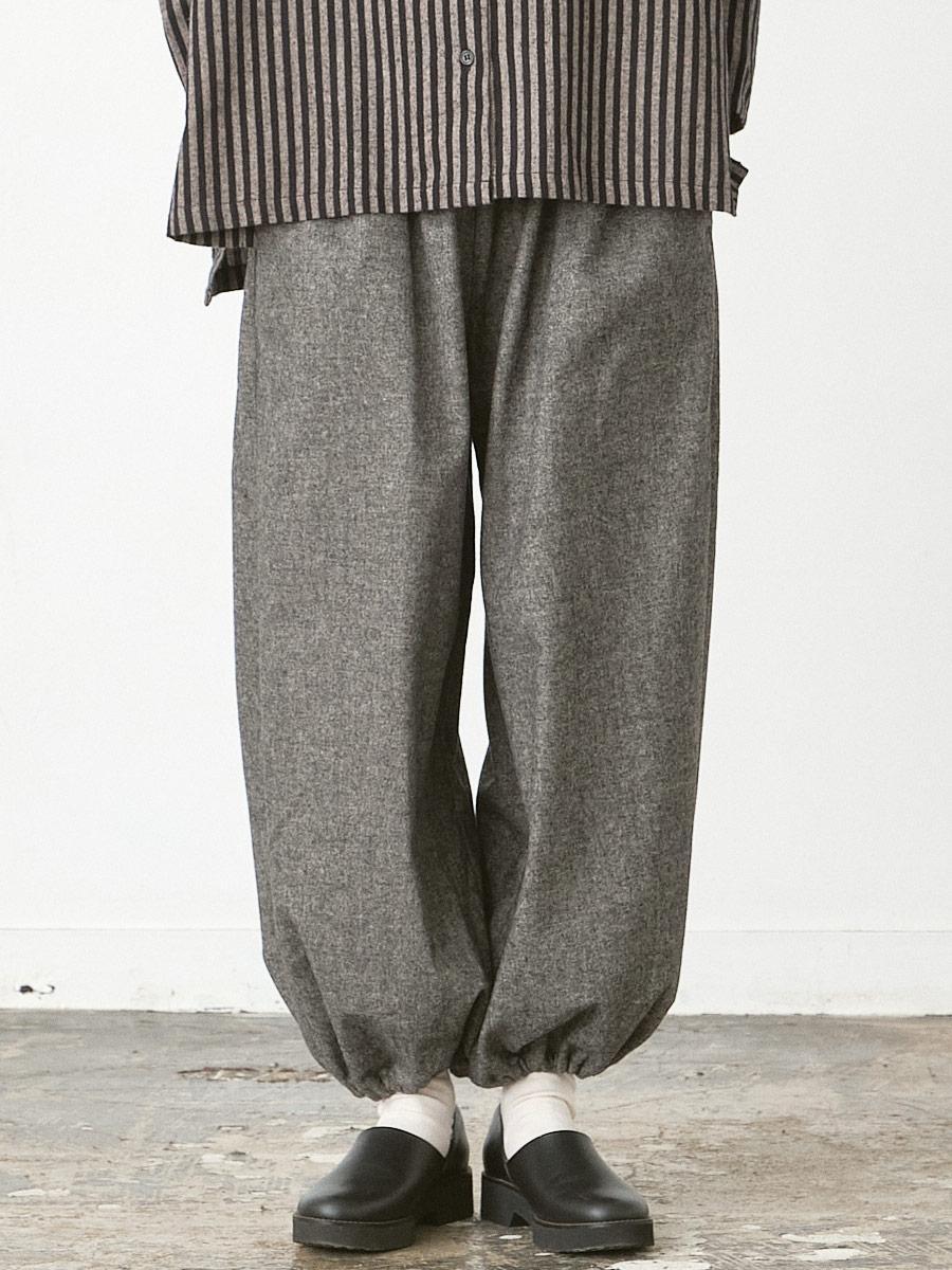 裾ゴムバルーンパンツ　ホームスパン