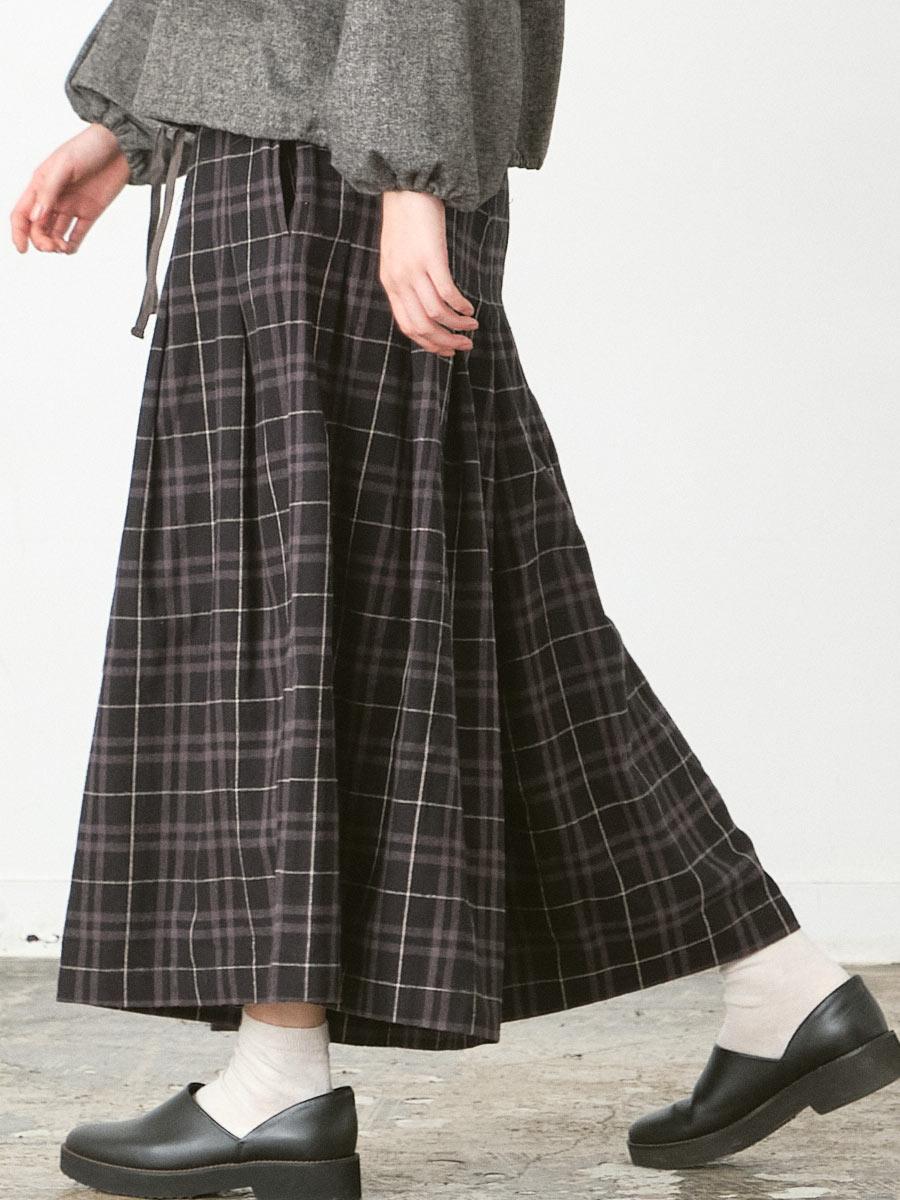 ガウチョパンツ　綿ビエラチェック