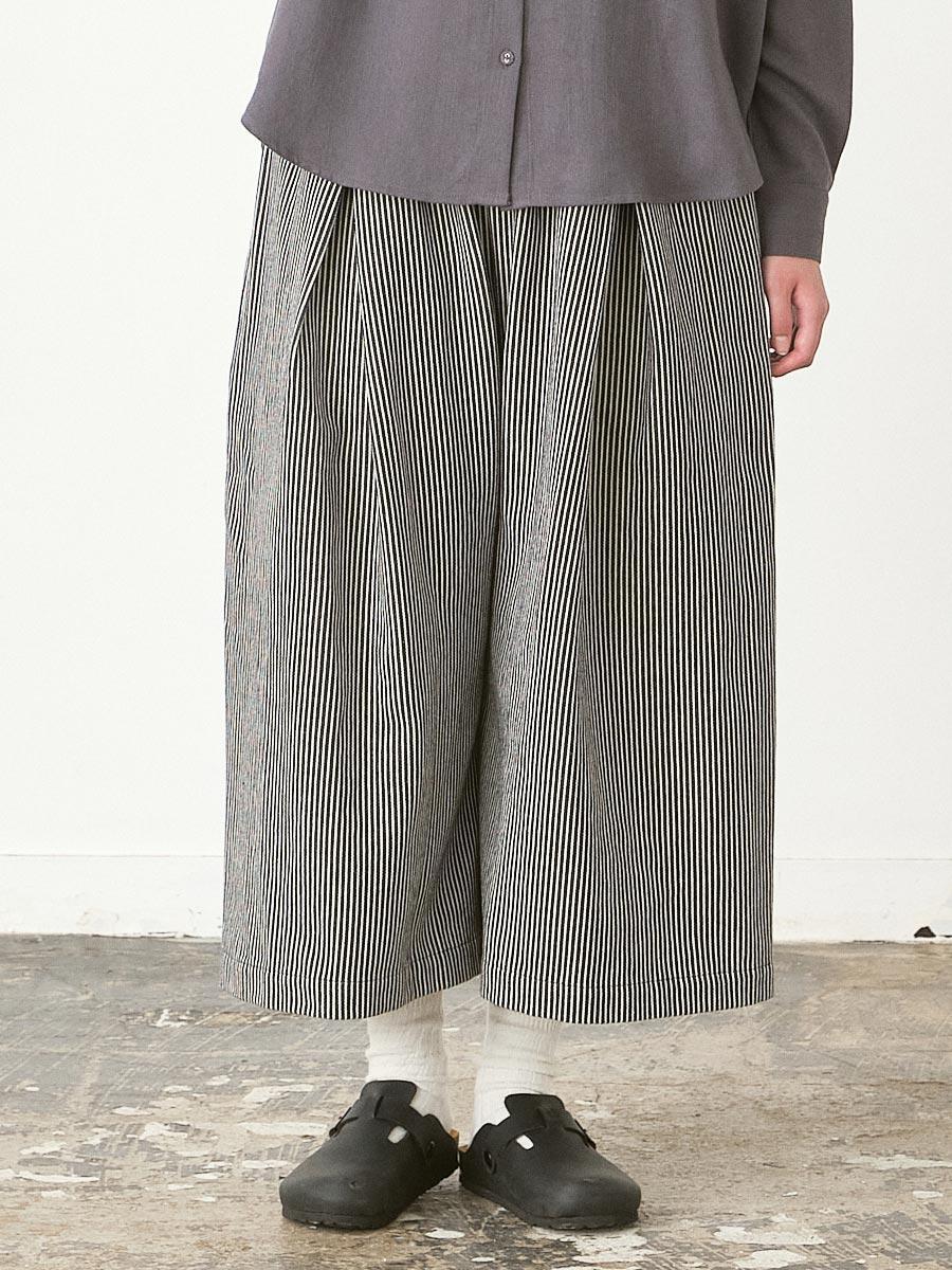 ガウチョパンツ ヒッコリーデニム