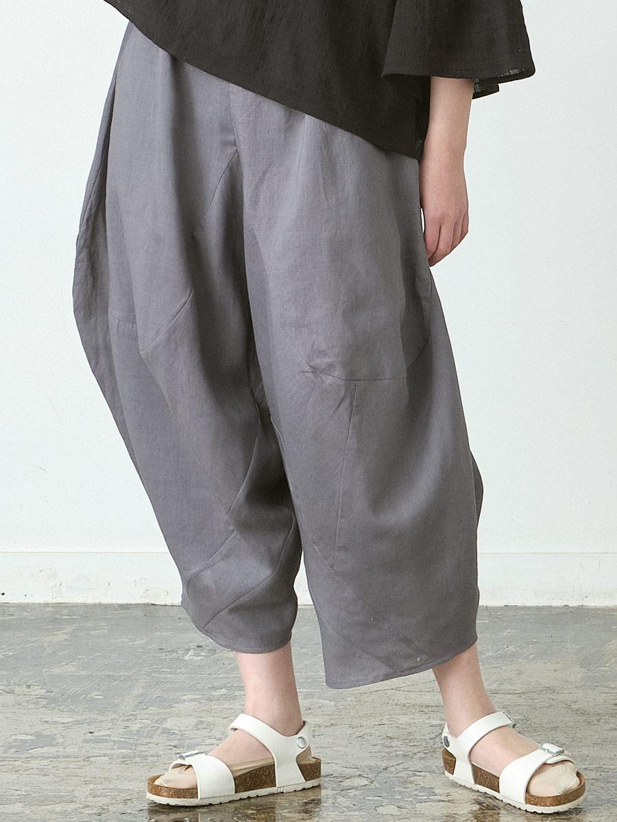 変形サルエルパンツ　リネンコットン