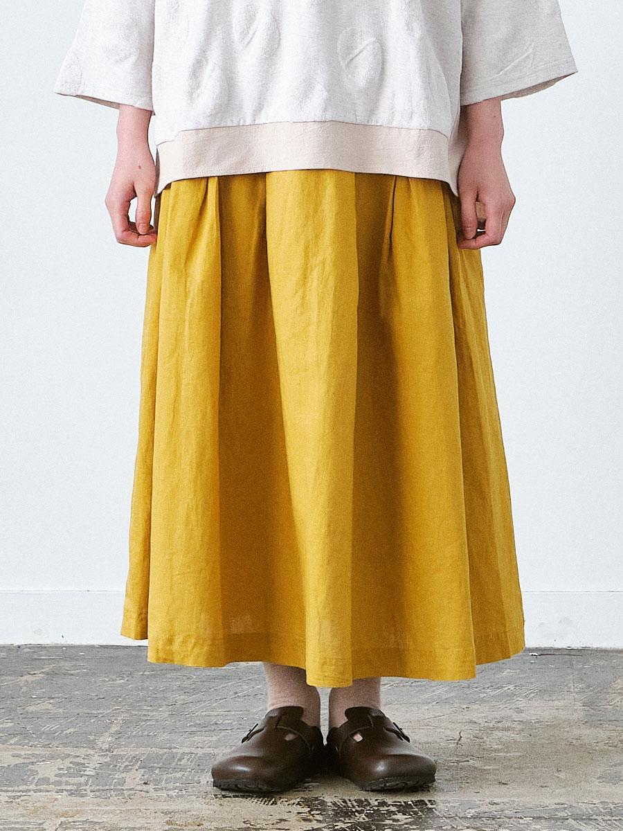 フレアスカート　綿麻オックス