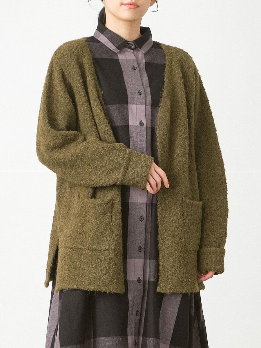 ショールカーディガン　５Gブークレー＾