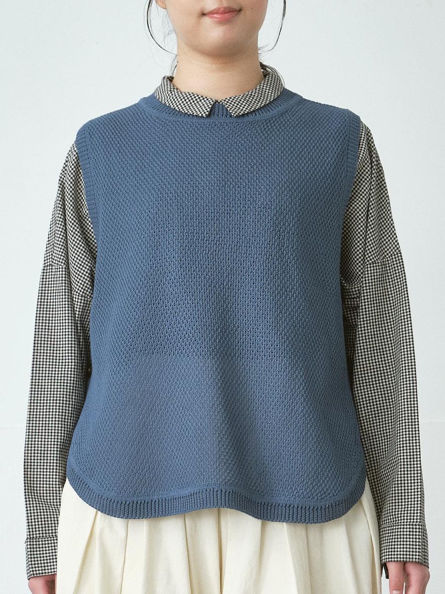 サイドボタンニットベスト