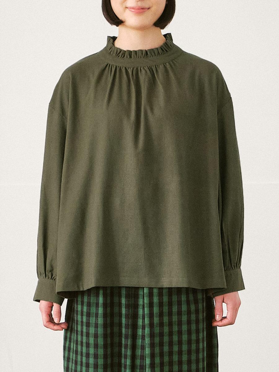 スタンドフリルブラウス　C/L/R/Eツイル