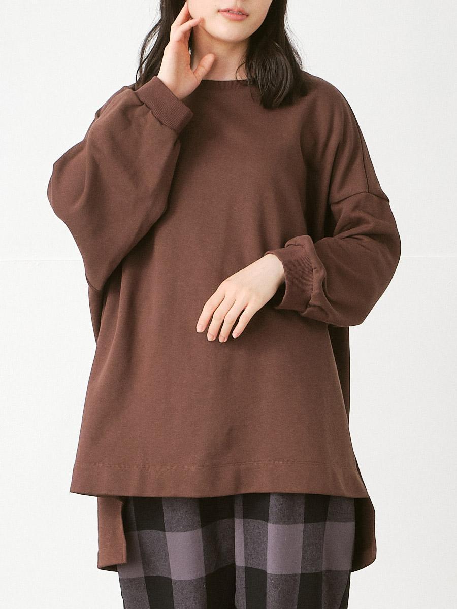 前後差プルオーバー　綿裏毛