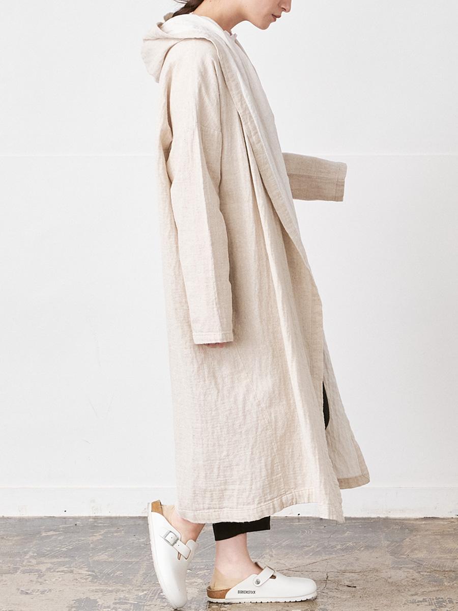 【予約】ショールフードコート 綿麻接結