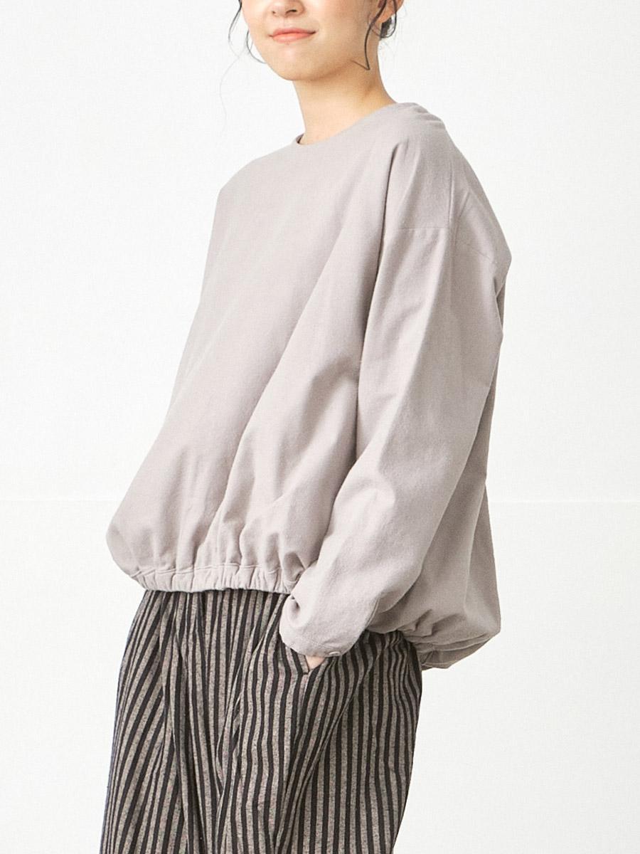 裾ゴムプルオーバーブラウス　コットンネル