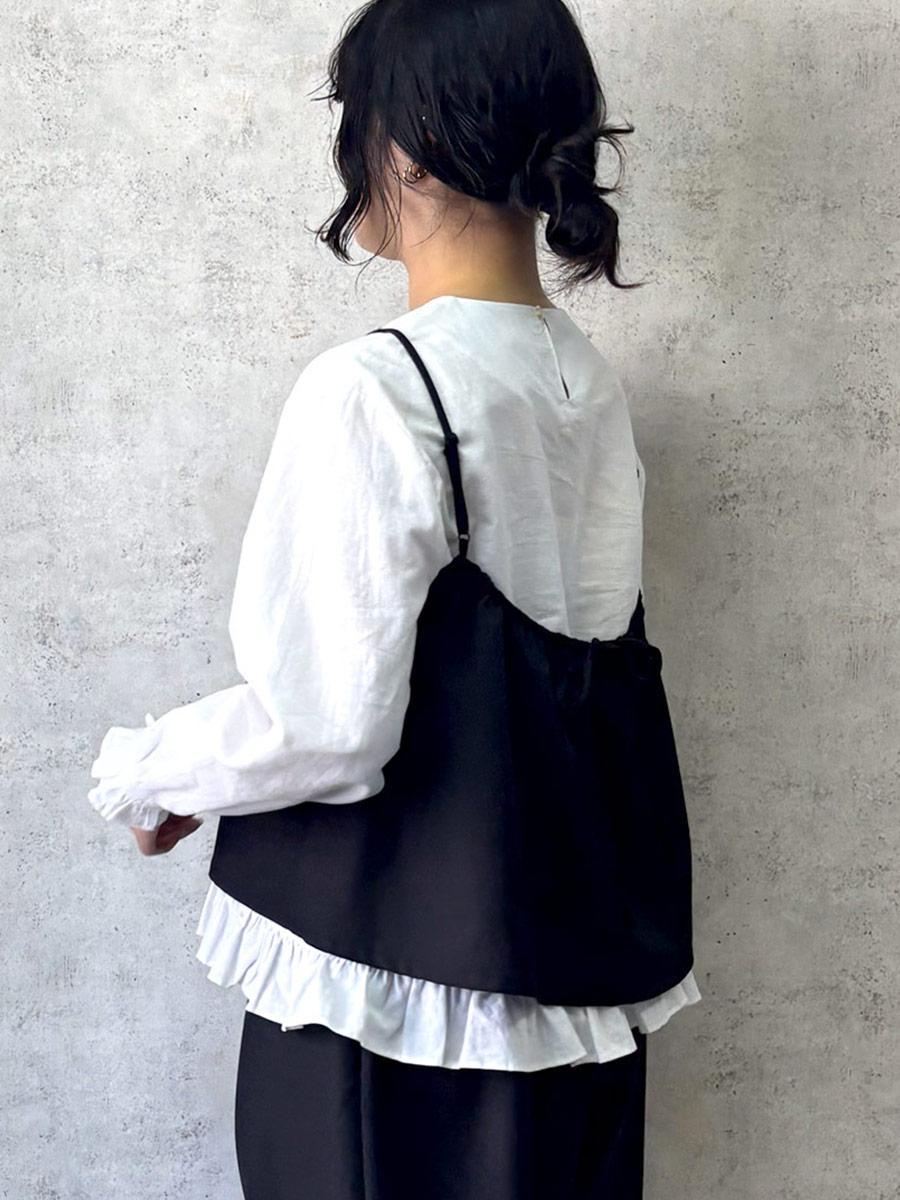 うしろリボンキャミソール　T/Rサージ