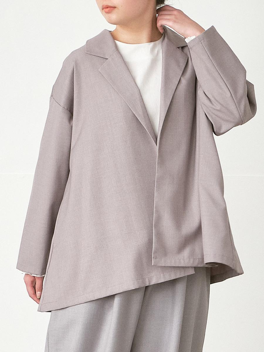 ボタンレスジャケット　T/Rサージ