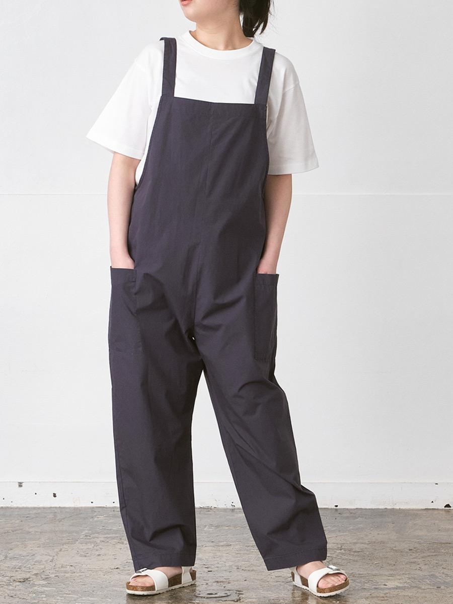 サロペットパンツ　綿ダンプバイオウォッシュ加工