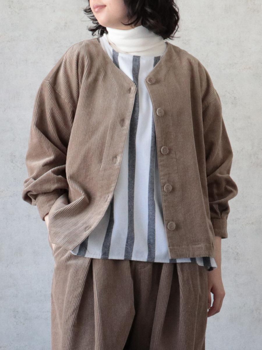 ノーカラージャケット 8Wコーデュロイ