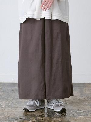 フレアパンツ 綿麻キャンブリック|palais