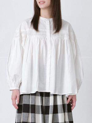 変形ピンタックブラウス 綿ポプリン | palais