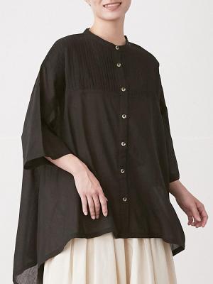 ピンタック前後差ブラウス 綿ボイル | palais