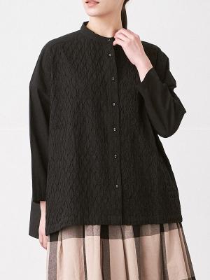 バンドカラーブラウス　ローンキャンブリック | palais 