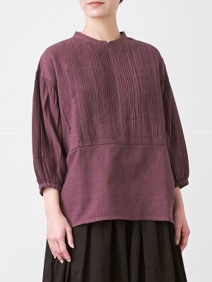 ピンタックプルオーバーブラウス 綿麻キャンブリック | palais