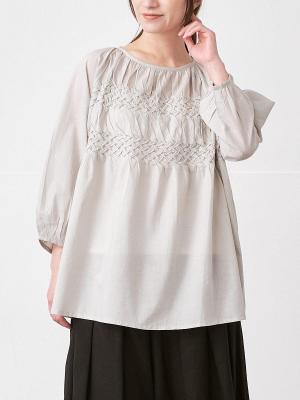 手刺繍スモックブラウス　綿ローン | palais 