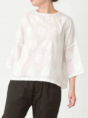 プルオーバーブラウス　コットンボイルドットジャガード| palais