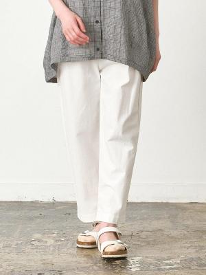 テーパードパンツ　綿ワッシャー