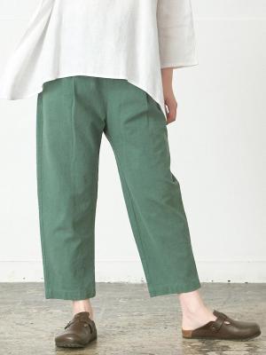 テーパードパンツ　綿ワッシャー