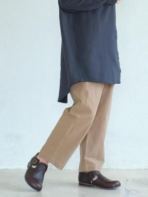 テーパードパンツ 綿ワッシャー