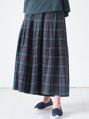 ガウチョパンツ 綿オックスチェック