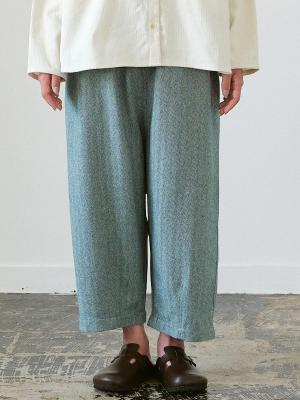 ワイドパンツ ヘリンボーンツイード